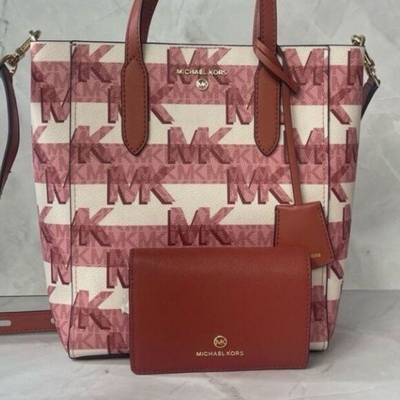 Michael Kors Small NS Shopper Tote With Matching  Wallet Cinnamon - Picture 1 of 16